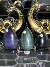 Natural Rainbow Obsidian Flame Sail Freeform *direct light* Free ship & Gift