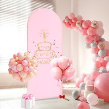 6Ft Arch Backdrop Stand Wedding Gold Backdrop Stand Ceremony Metal Decor Pink