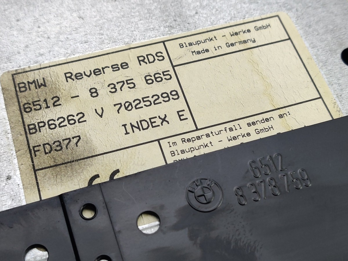 BMW E30 E34 E36 Autoradio Radio BMW Reverse RDS 8375665 ohne CODE  