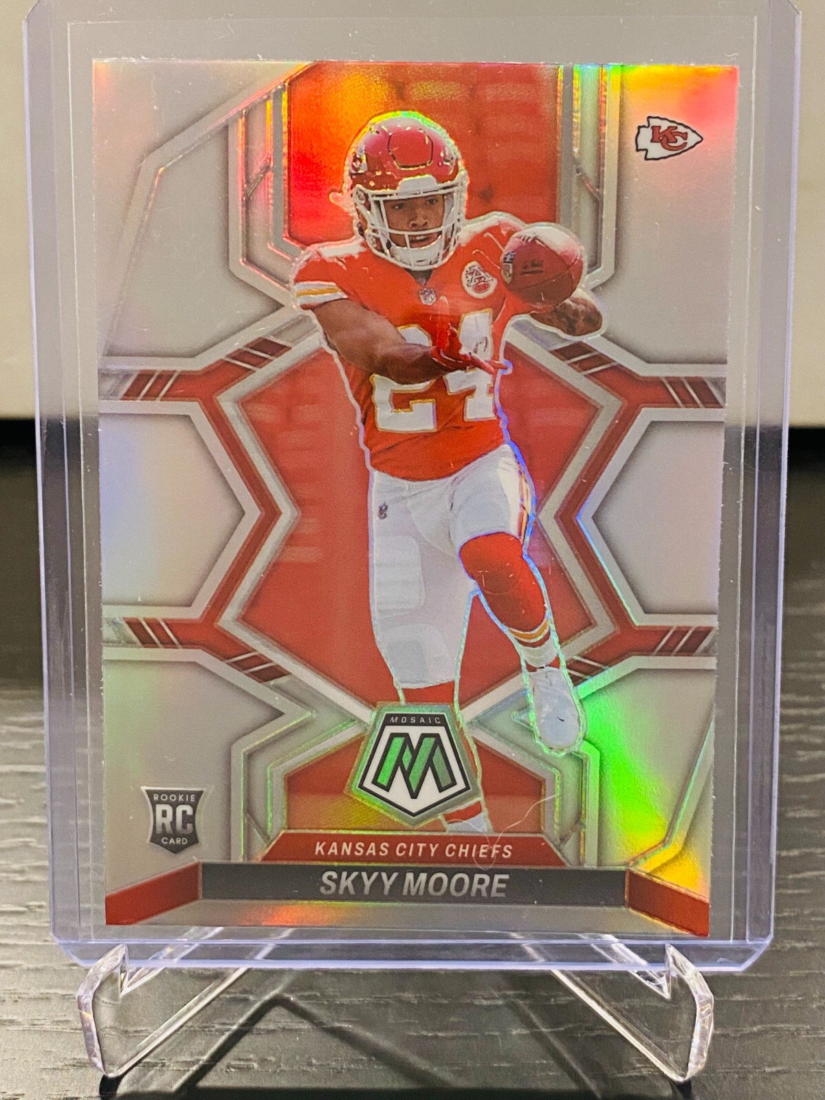 2022 Mosaic Football Skyy Moore RC #319 Silver Prizm Parallel Kansas City Chiefs