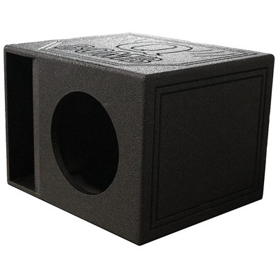 SINGLE 10'' HORN-PORTED SUBWOOFER ENCLOSURE CAR SPEAKER BOX w/ DURABLE BED LINER
