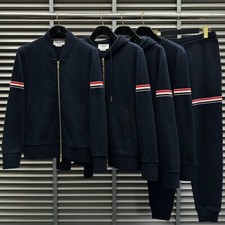 Thom Browne Men/womens Double-sleeved Color Strip Jacket Pants Sports Suit
