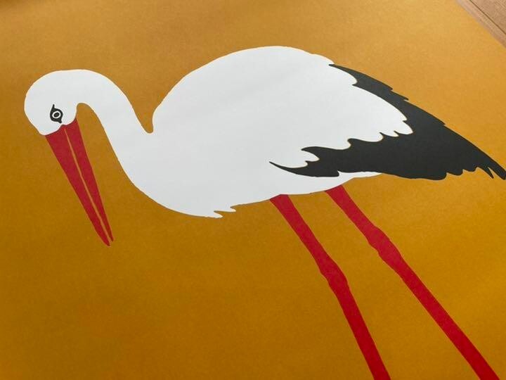 ENZO MARI シルクスクリーン ポスター アヒル Enzo Mari Stork Poster | eBay