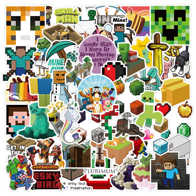 50x MineCraft Creep Aufkleber Battle Royal Rare Loot iPhone Xbox Laptop Decal PS5