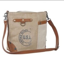 Myra Bag Petrichor Market Bag Upcycled Material Crossbody Tote Bag