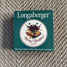 Longaberger 2000 Merry Christmas Basket Tie On  #36641