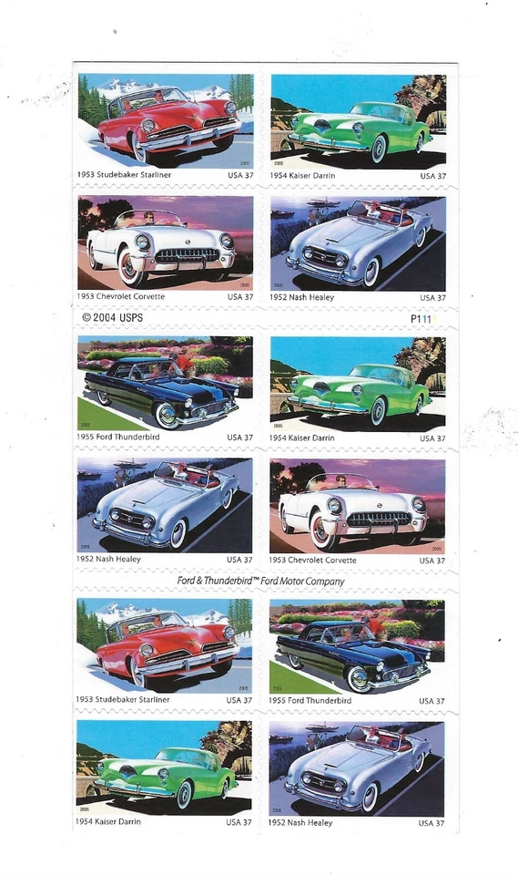 US Scott 3935b- bklt of 20 @ c 37 MNH SA "Muscle Cars" FREE MOUNT & SHIPPING - Image 3 of 3