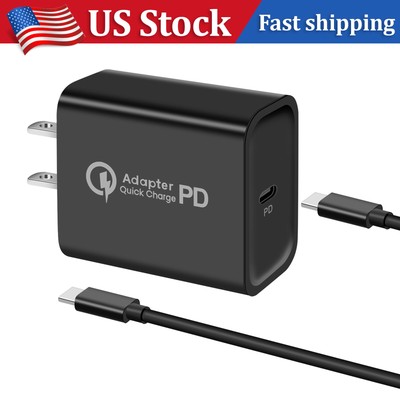 Adapter Fast Charger Type C With Phone Charging Cable For Samsung Galaxy Android