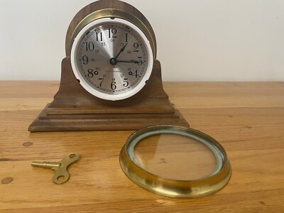 Seth Thomas Brass Ships Clock with Walnut Stand | eBay