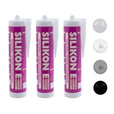 3 Silikon Sanitär 310ml Sanitärsilikon Dichtstoff Bad Küche Dusche Kartuschen