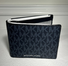 Michael Kors Cooper Men Billfold with Passcase ID Card Holder Wallet Admiral Blu