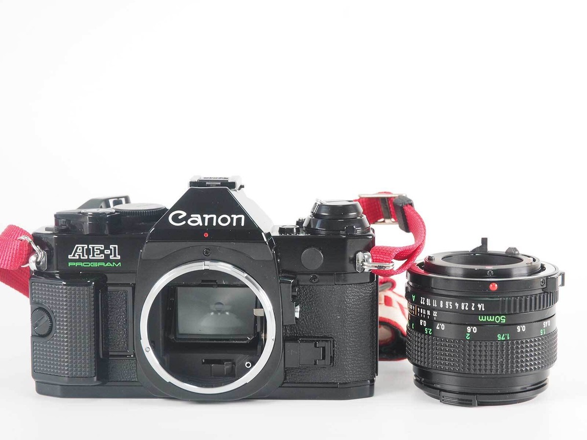 Canon AE-1 PROGRAM BLACK newFD 50㎜ f1.4 Canon AE-1 Program Black SLR New FD NFD 50mm f/1.4 Film