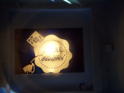 B V ARAL BLEIFREI   Kinodia Werbung Dia Glas Rahmen 5 x 5 cm #125