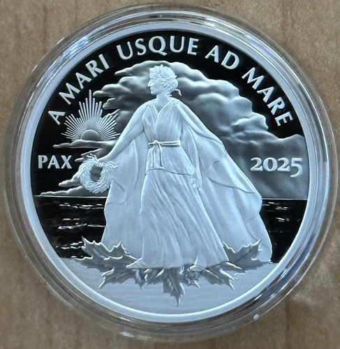 SEE PHOTO* 2025 Canada Lady Peace Dollar  1 oz .999 Silver Proof Coin BOX COA