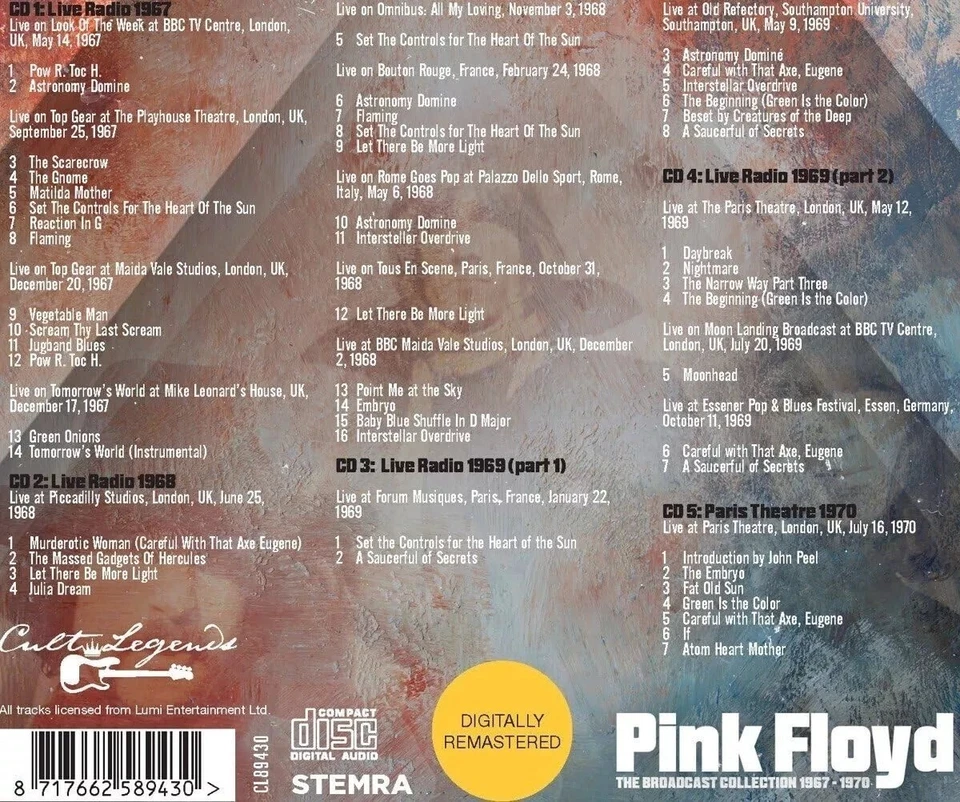 PINK FLOYD The Broadcast Collection 1967-1970 5 CD Set NEW - Image 2 of 2