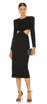 Misha Kora Long Sleeve Midi Dress in Black at Nordstrom, Size 12