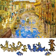 Wooden Jigsaw Puzzle for Adults by FoxSmartBox - 435 Pcs - Venetian Canal Scene