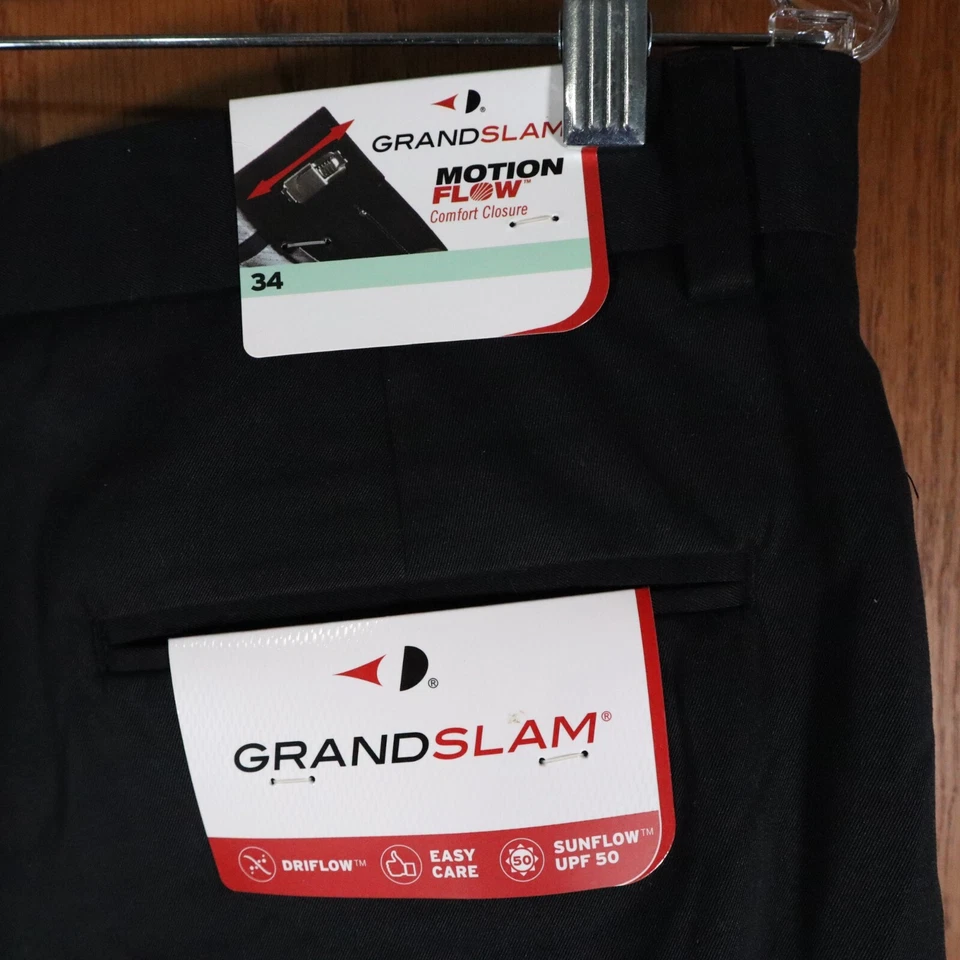 Шорты мужские Grand Slam 34 Motion Flow для гольфа Chino легкий уход производительность черные новые с ценниками - Изображение 3 из 4