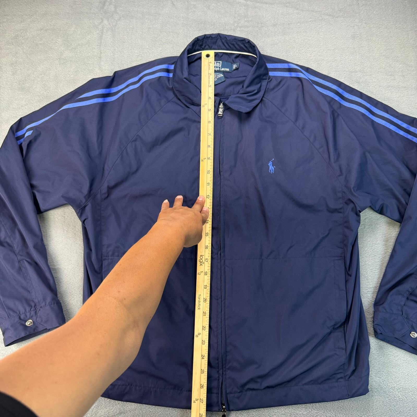 Giacca Vintage Y2K Polo Ralph Lauren Blu Navy Full Zip Golf Pony Riga Blu