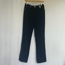 St. John Sport by Marie Gray Velvet Pants Size 8 Black Gold Tone Accents Casual