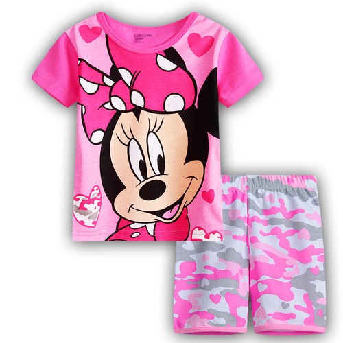 new kids baby Girls Minnie mouse summer pyjama pjs cotton size 1-6 pink