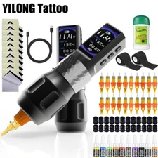 Professional Coreless Motor Tattoo Gun  Machine With 2 Wireless Power 2000mAh