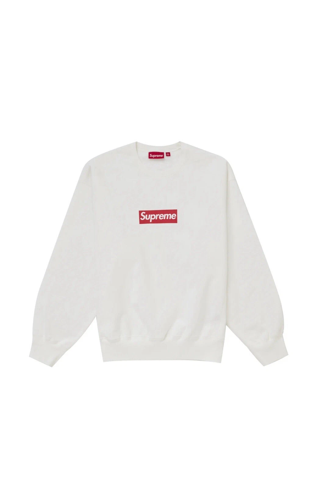 Logo Supreme Boîte Lavée Col Rond Blanc Grande Commande Confirmée