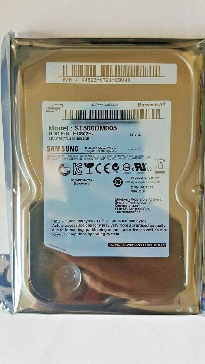 500 GB SATA Samsung/Seagate ST500DM005 P/N HD502HJ 7200 RPM 3,5