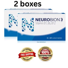 2 boxes NEUROBION 60's Vitamin B1, B6, B12 Improves Nerve Health & Function
