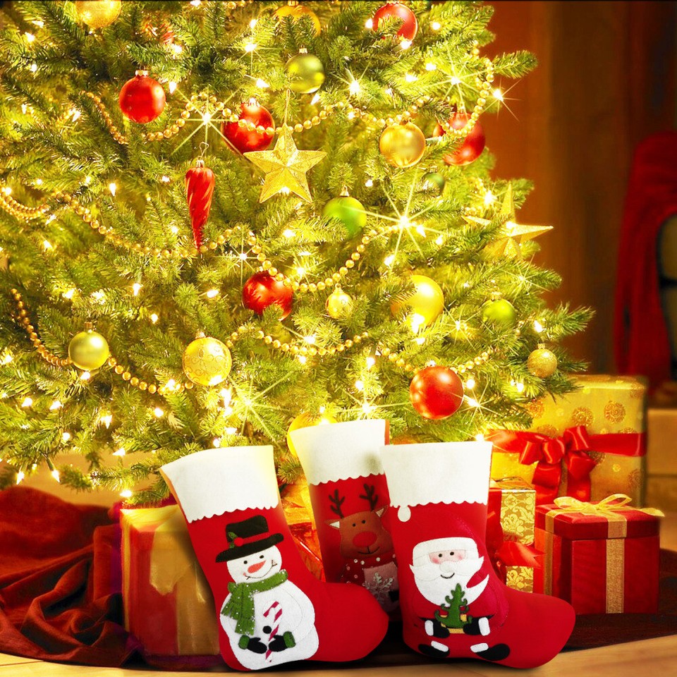 6PCS Christmas Decorative Sock Christmas Treat Bag Christmas Socks