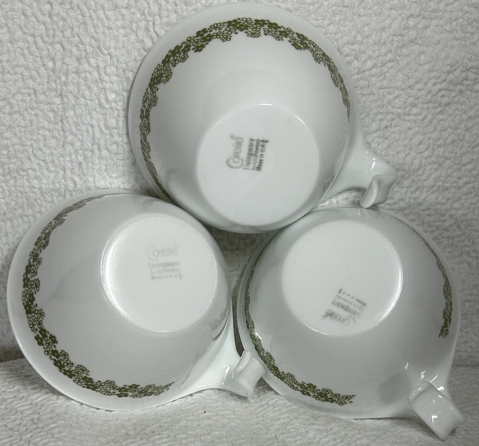 Juego de 3 tazas de té de café Corelle By Corning Spring Blossom Crazy Daisy usadas en excelente estado Foto 3 de 4