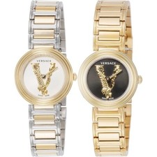 Versace Wristwatch Quartz Virtus Mini D-buckle Double Opening Gold, Black NEW