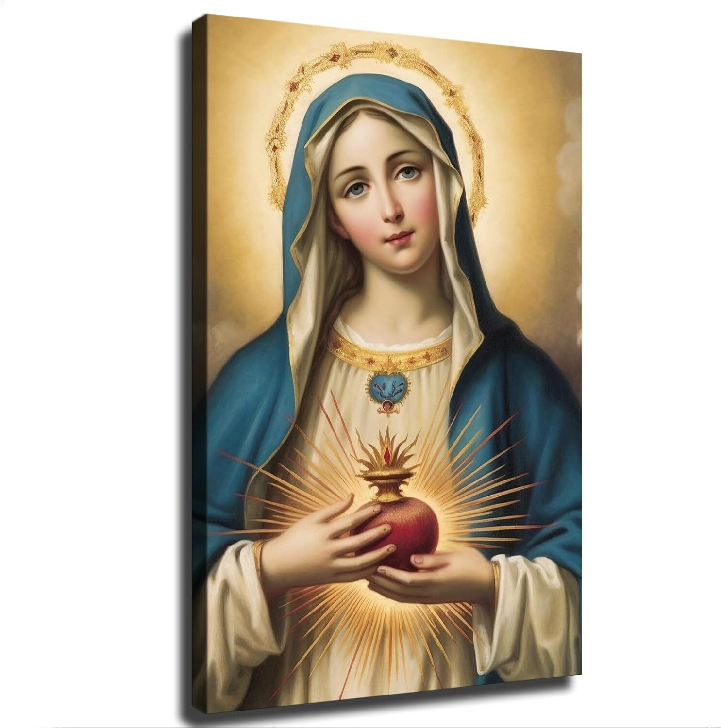 Virgin Mary Blessed Mother Immaculate Heart Of Mary Poster Canvas Wall Art