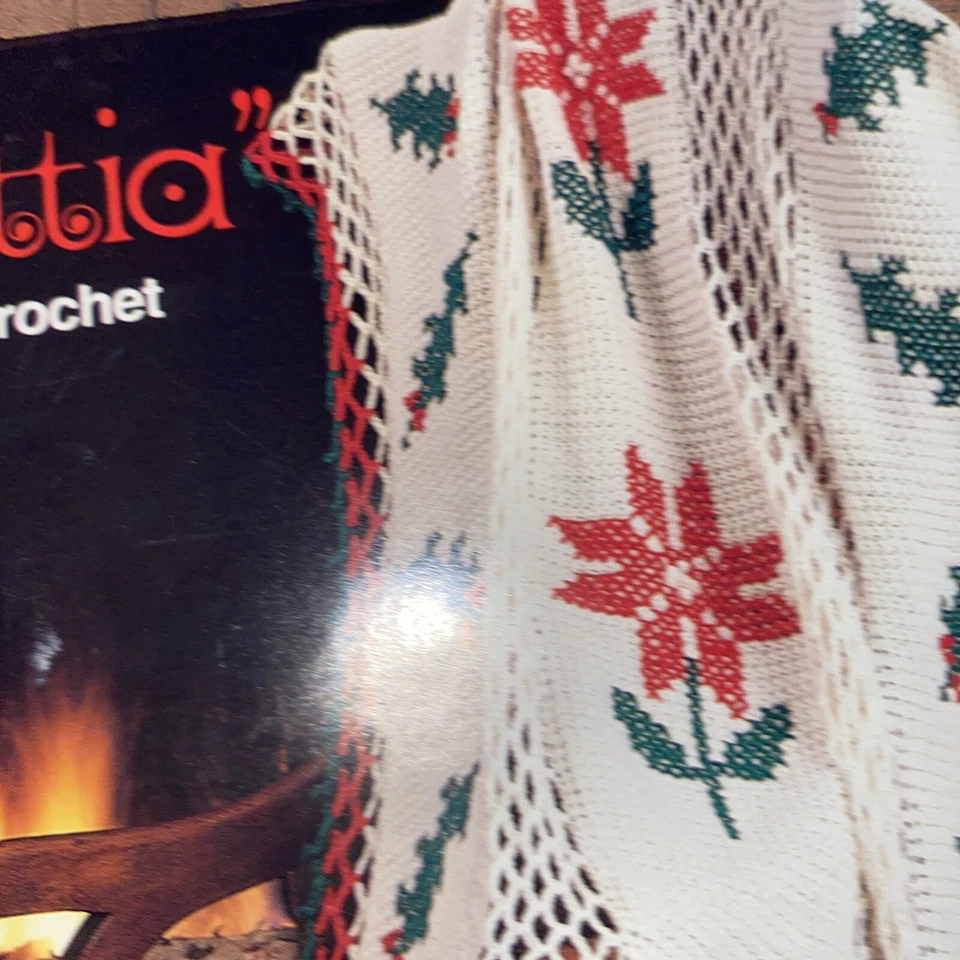 Manta Afgana Vintage Bucilla Navidad Acebo 44"x66" Kit Tejido 7953 Caja Abierta Foto 2 de 4