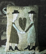 TWO OLD CHUMS Wool Applique Pillow Pattern by Pineberry Lane