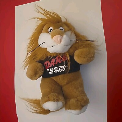 D.A.R.E Daren Darren Vintage Drug Awareness Education Lion Mascot Plush 90s Toy