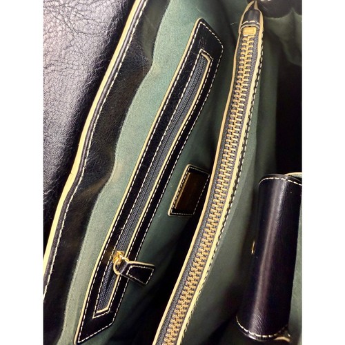 MAXX Schultertasche New York 100% echtes Rindsleder schwarz - Bild 6 von 15