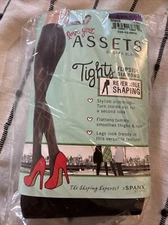 Spanx Assets Tights Flipside Diamond Reversible Shaping Sz 5 Black Nwt