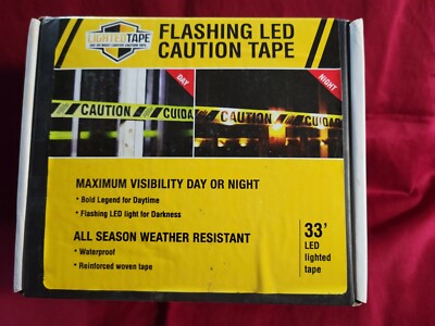 Lighted Tape LED Lighted High Visibility Yellow Caution Tape 33 Feet