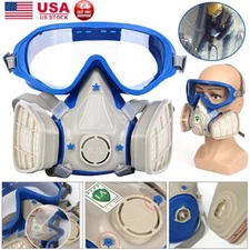 Full Face Gas Mask Respirator Painting Spraying Respirator Facepiece Reusable US