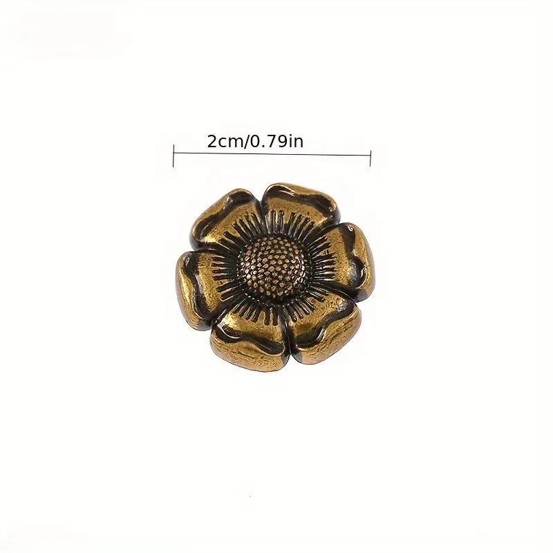 20pcs 2cm Flower Alloy Buttons Metal for DIY Clothes Craft Sewing Retro Quality - Image 4 of 4