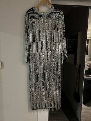 Asos sequin and fringe dress as seen on Claudia Winkleman