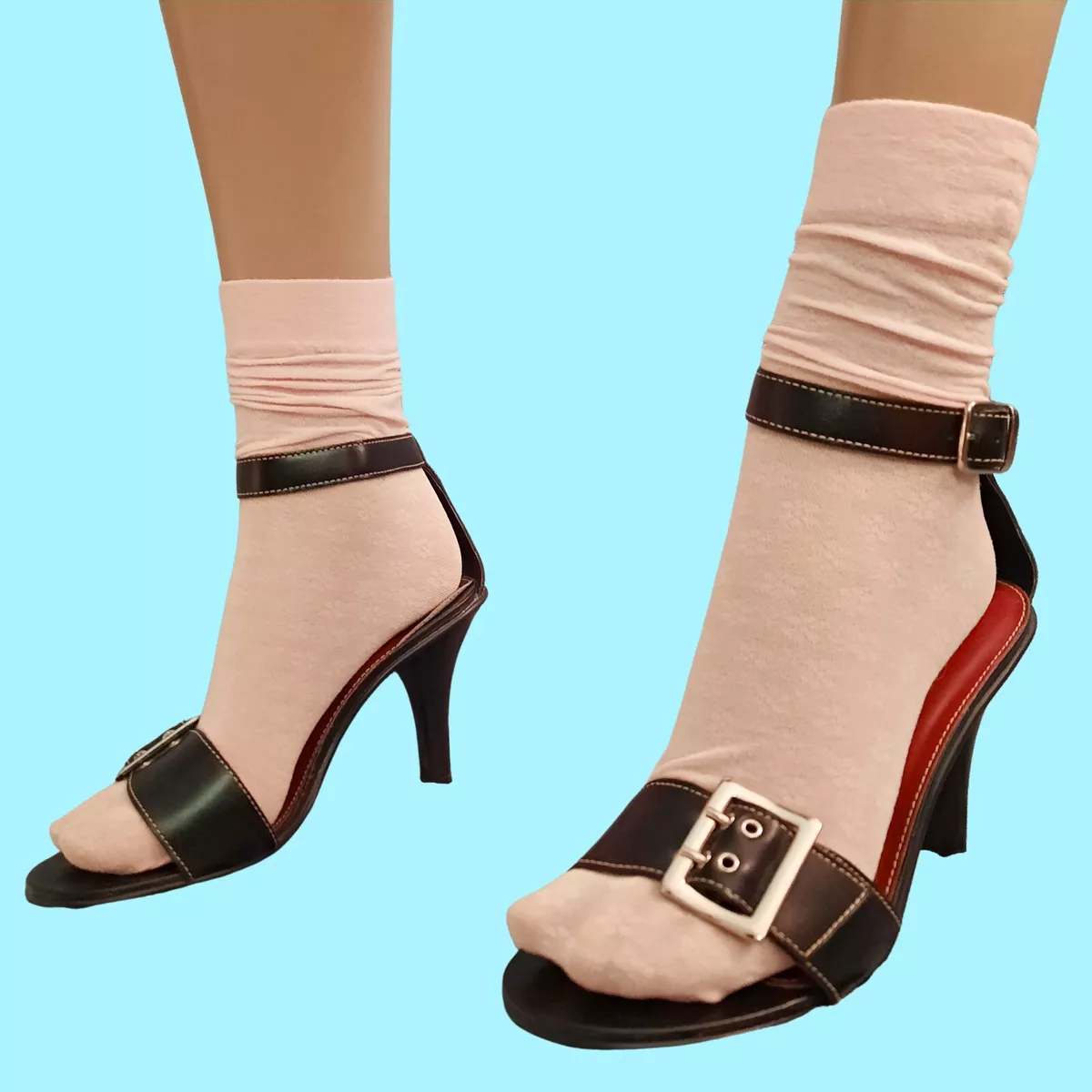 Leather ankle straps sales