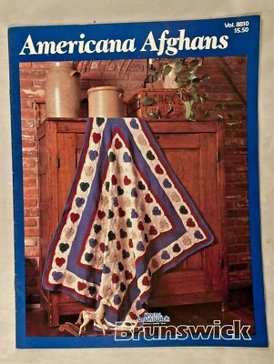 Americana Afghans - Brunswick #8810 - 12 Knit & Crochet Patterns
