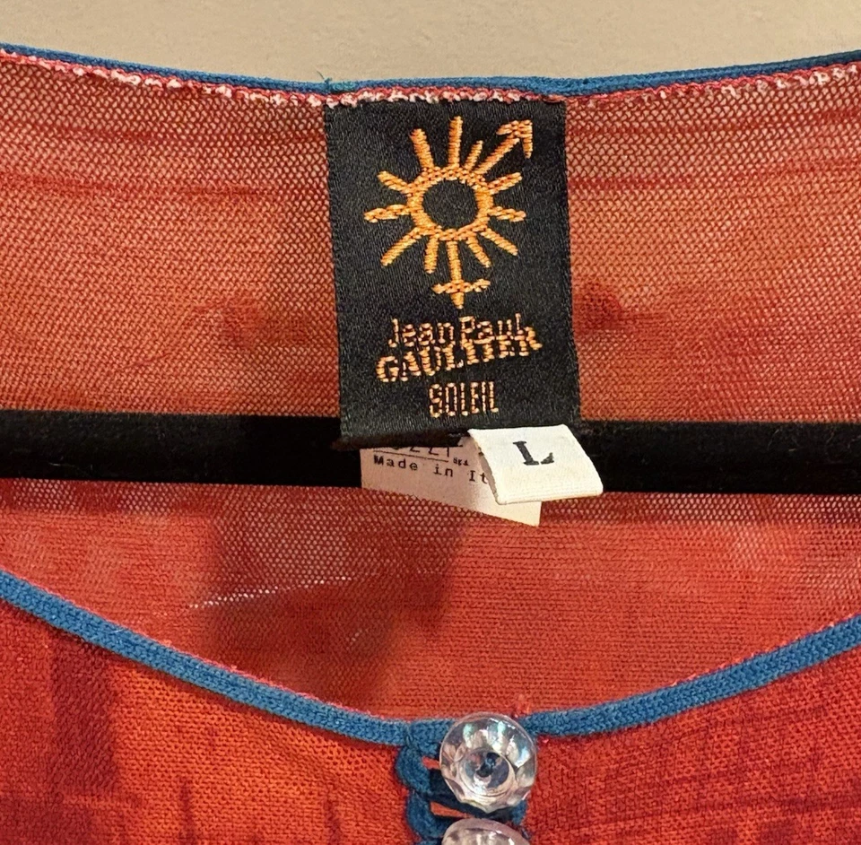 Maxi Vestido Vintage Jean Paul Gaultier Soleil Malla Talla L Foto 2 de 4