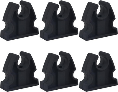 Rubber Pole Light Storage Clips for Boat to Hold 3/4 Inches Poles, Versatile Bla