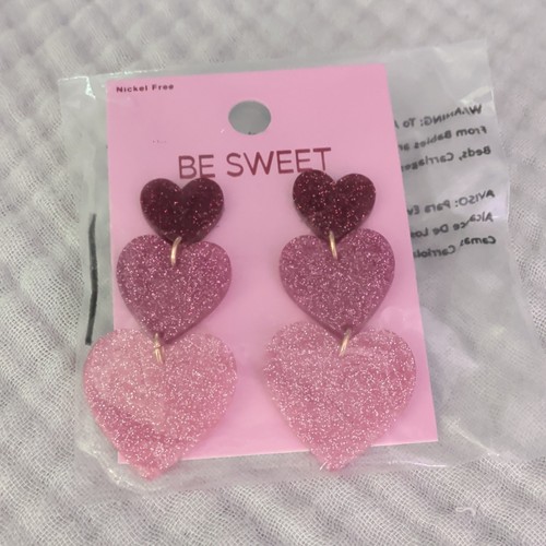 Target Be Sweet Pink Heart Dangle Drop Earrings, Nickel-Free Plastic, Val