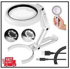 Magnifying Glass with Light and Stand for Coins Stamps Map Jewelry