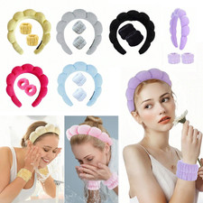 Womens Spa Headband Skincare Hairband Make Up Sponge Hair Band with Wristbands