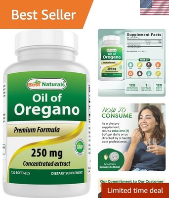 120 Count Oregano Oil Softgels - 250mg, Promotes Immune & Respiratory Health